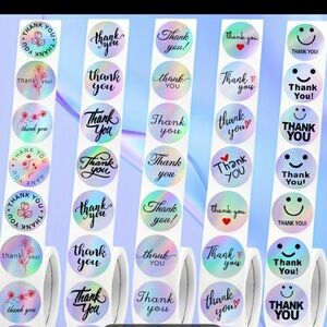 Thank You Sticker Rolls - 1 inch roll of 100